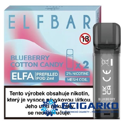 Elf Bar Elfa 2x cartridge Blueberry Cotton Candy 20mg
