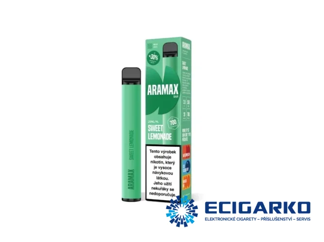 Aramax Bar jednorázová e-cigareta Sweet Lemonade 20mg