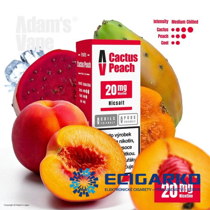 Adam's Vape SALT Cactus Peach 10ml - Síla nikotínu: 20mg