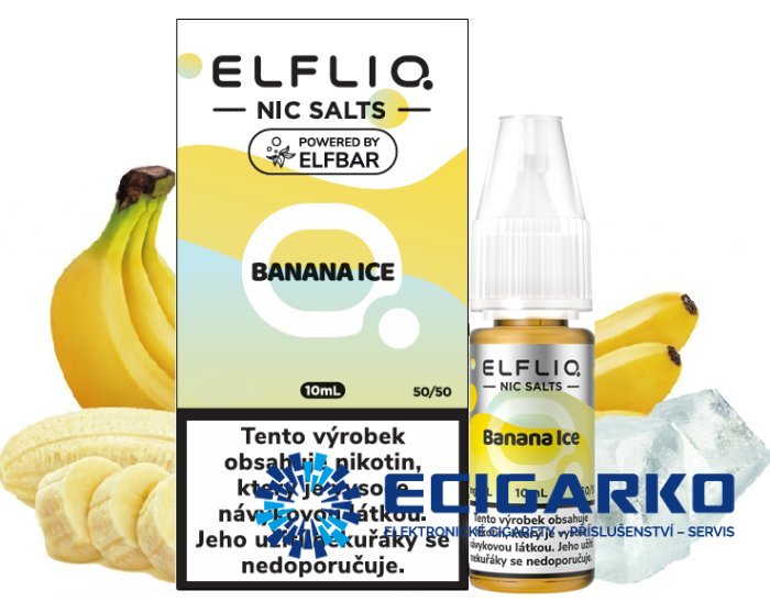 Elf Bar Elfliq SALT Banana Ice 10ml - Síla nikotínu: 10mg Elf Bar Elfliq SALT Banana Ice 10ml - Síla nikotínu: 10mg