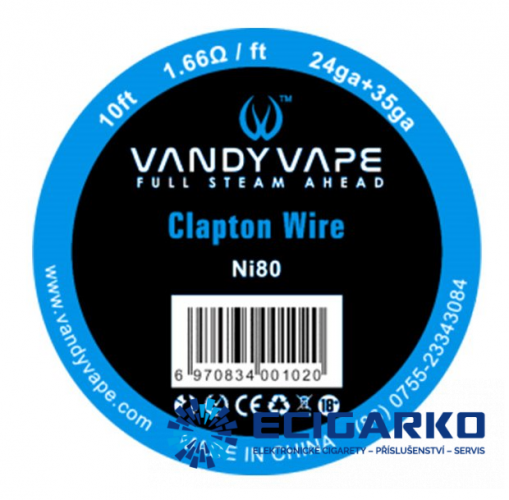 Vandy Vape clapron NI80 odporový drát 24GA+35GA 3M - Průměr drátu: 28GA