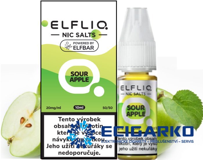 Elf Bar Elfliq SALT Sour Apple 10ml - Síla nikotínu: 10mg