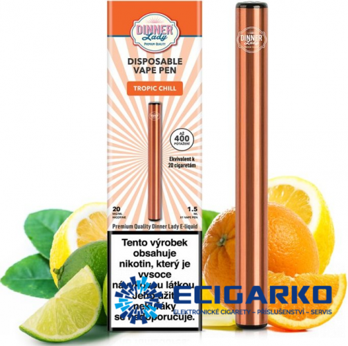 Dinner Lady Vape Pen jednorázová e-cigareta 20mg Tropic Chill