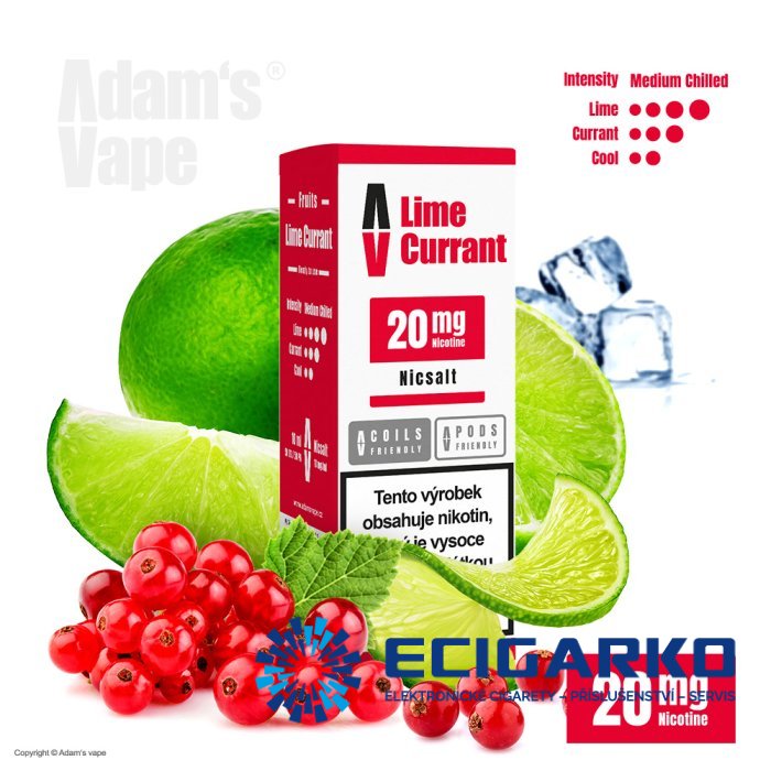 Adam's Vape SALT Lime Currant 10ml - Síla nikotínu: 10mg Adam's Vape SALT Lime Currant 10ml - Síla nikotínu: 10mg
