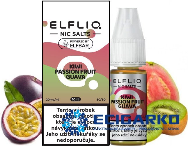 Elf Bar Elfliq SALT Kiwi Passion Fruit Guava 10ml - Síla nikotínu: 10mg Elf Bar Elfliq SALT Kiwi Passion Fruit Guava 10ml - Síla nikotínu: 10mg