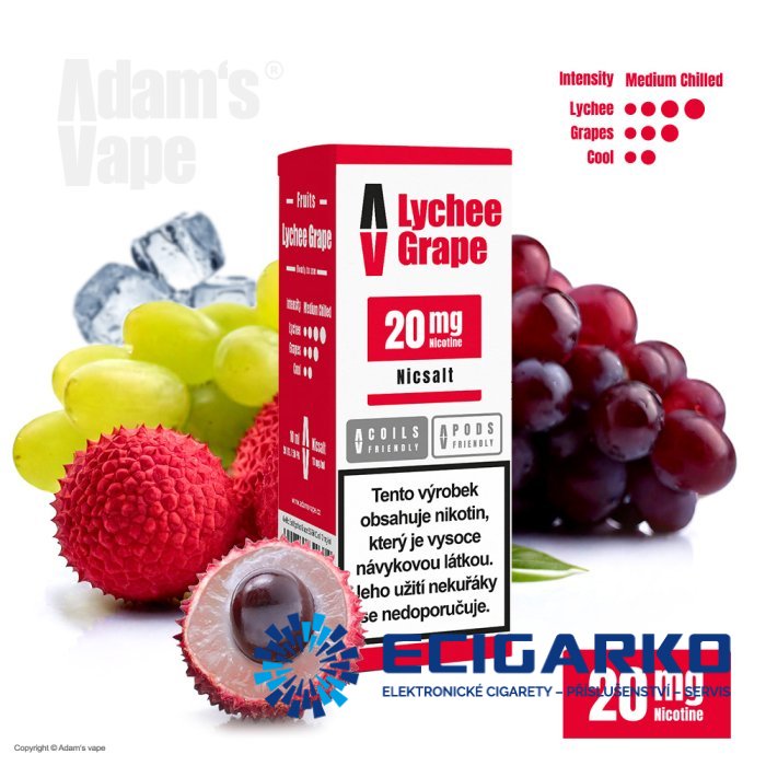 Adam's Vape SALT Lychee Grape 10ml - Síla nikotínu: 10mg Adam's Vape SALT Lychee Grape 10ml - Síla nikotínu: 10mg