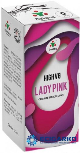 Dekang High VG 10ml Lady Pink (Borůvka s broskví) - Síla nikotínu: 6mg