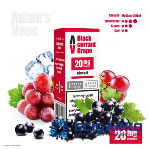 Adam's Vape SALT Blackcurrant Grape 10ml - Síla nikotínu: 10mg