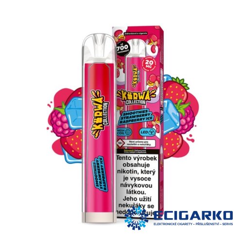 Kurwa Collection jednorázová e-cigareta Smoothies Strawberry Raspberry Ice 20mg