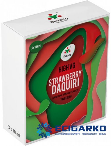 Dekang High VG 3x10ml Strawberry Daquiri (Jahodový koktejl s citrónem) - Síla nikotínu: 3mg
