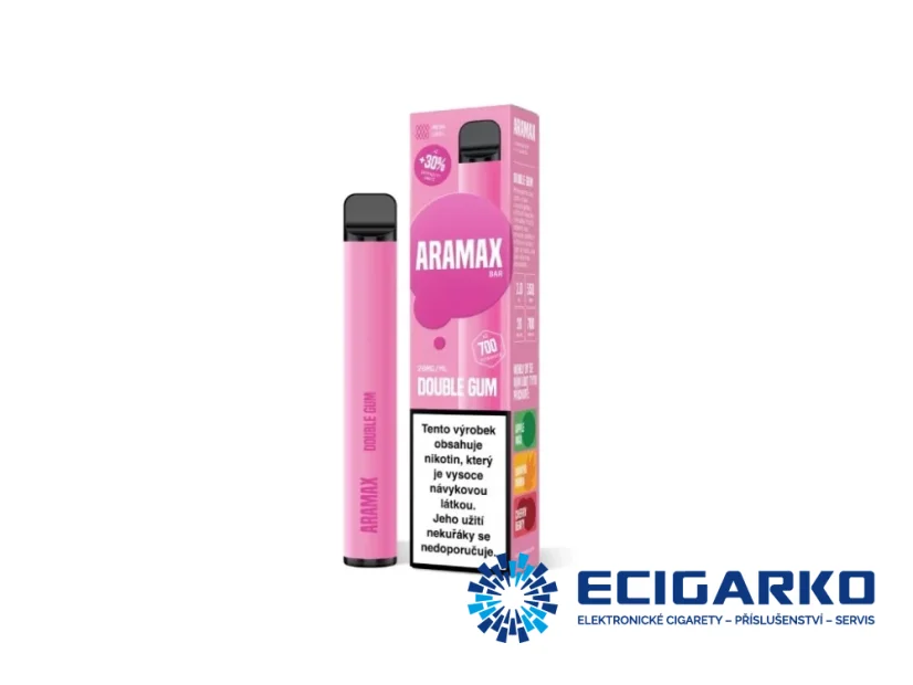 Aramax Bar jednorázová e-cigareta Double Gum 20mg