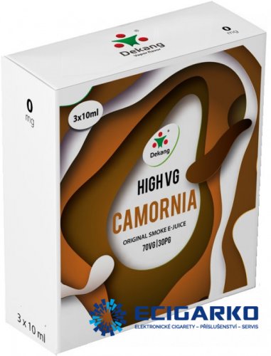 Dekang High VG 3x10ml Camornia (Tabák s ořechy) - Síla nikotínu: 3mg