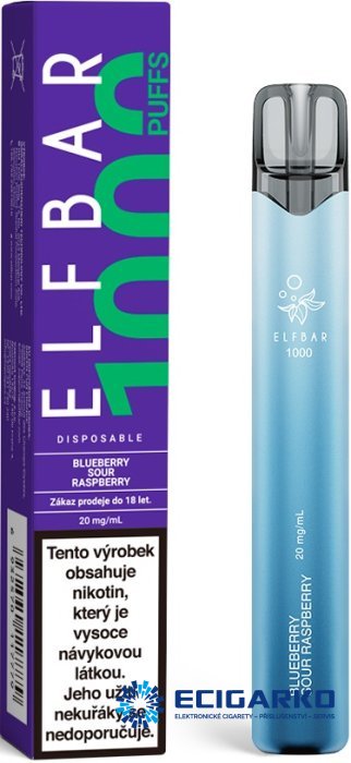 Elf Bar 1000 jednorázová e-cigareta Blueberry Sour Raspberry 20mg Elf Bar 1000 jednorázová e-cigareta Blueberry Sour Raspberry 20mg