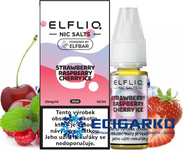 Elf Bar Elfliq SALT Strawberry Raspberry Cherry Ice 10ml - Síla nikotínu: 10mg Elf Bar Elfliq SALT Strawberry Raspberry Cherry Ice 10ml - Síla nikotínu: 10mg