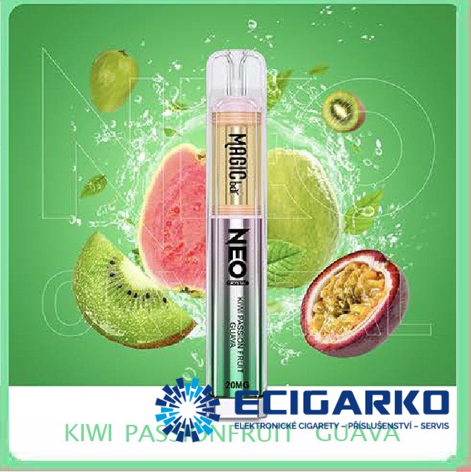 Magic Bar Neo Crystal jednorázová e-cigareta Kiwi Maracuja Guava 20mg Magic Bar Neo Crystal jednorázová e-cigareta Kiwi Maracuja Guava 20mg