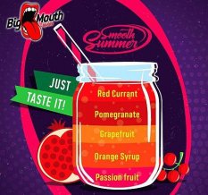 Big Mouth-Smooth Summer Příchuť 10ml Červený rybíz/Granátové jablko/Grep/Pomerančový sirup/Marakuja