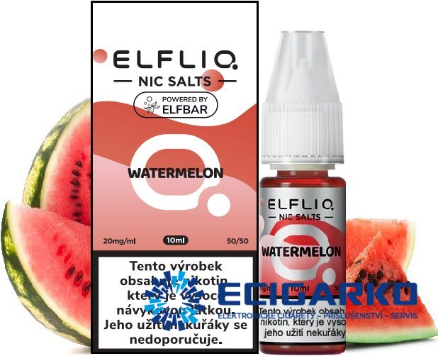 Elf Bar Elfliq SALT Watermelon 10ml - Síla nikotínu: 20mg Elf Bar Elfliq SALT Watermelon 10ml - Síla nikotínu: 20mg