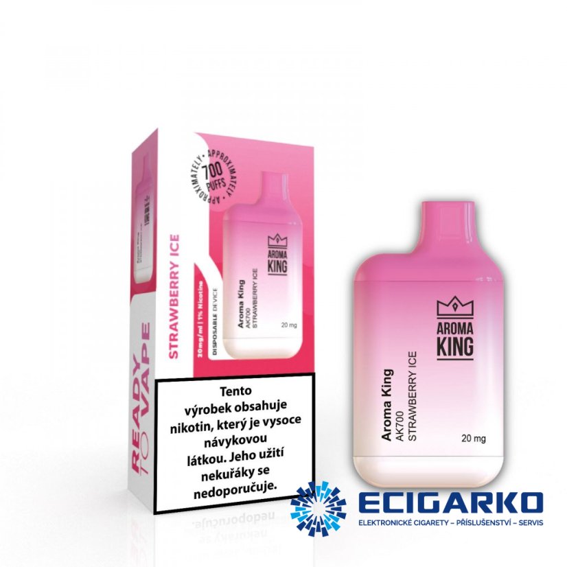 Aroma King AK Mini jednorázová e-cigareta Strawberry Ice 20mg