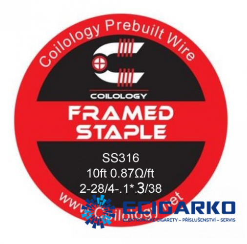 Coilology Framed Staple odporový drát SS316 28/38