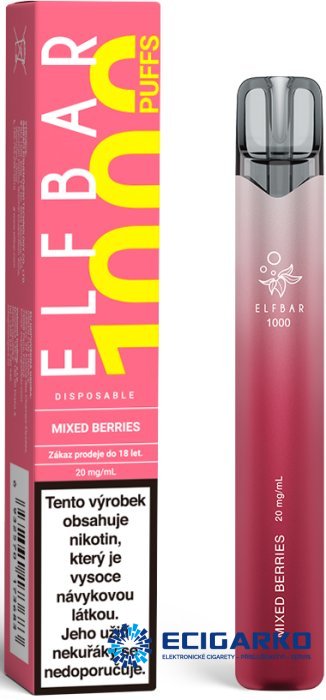Elf Bar 1000 jednorázová e-cigareta Mixed Berries 20mg