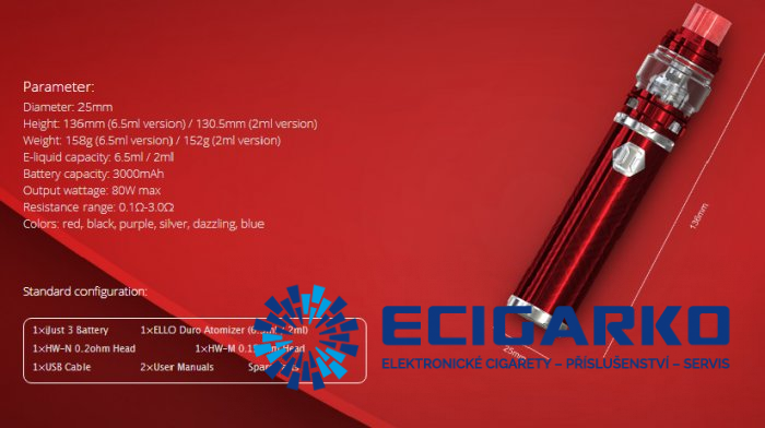 iSmoka-Eleaf iJust 3 elektronická cigareta 3000mAh