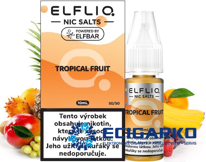 Elf Bar Elfliq SALT Tropical Fruit 10ml - Síla nikotínu: 10mg Elf Bar Elfliq SALT Tropical Fruit 10ml - Síla nikotínu: 10mg