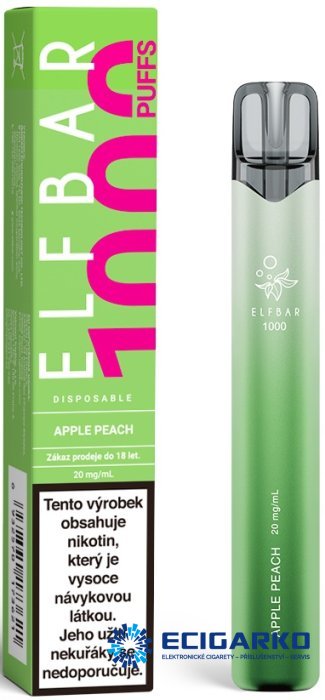 Elf Bar 1000 jednorázová e-cigareta Apple Peach 20mg