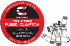 Coilology Tri-Core Fused Clapton předmotané spirálky Ni80 0,38ohm 10ks