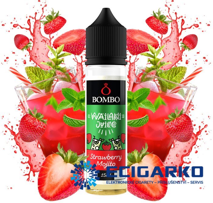 Bombo Wailani Juice Shake and Vape 15/60ml Strawberry Mojito