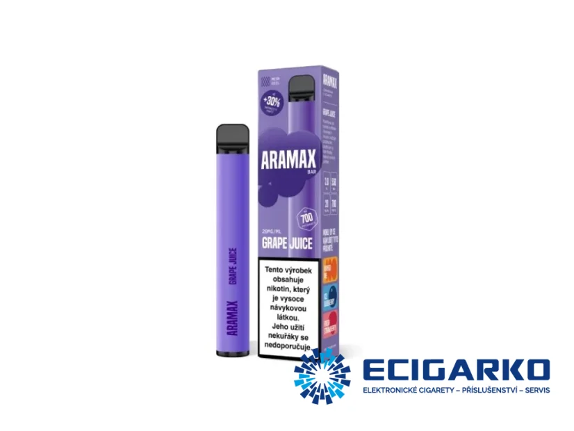 Aramax Bar jednorázová e-cigareta Grape Juice 20mg