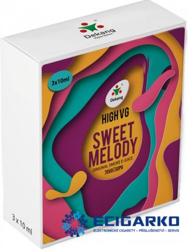 Dekang High VG 3x10ml Sweet Melody (Broskev s citrónem) - Síla nikotínu: 0mg