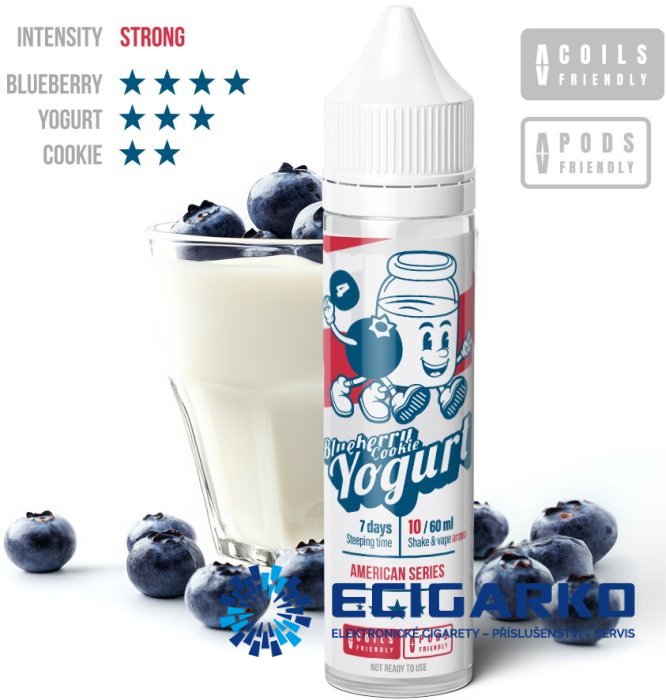 Adam's Vape American Series Shake and Vape 10/60ml Blueberry Cookie Yoghurt