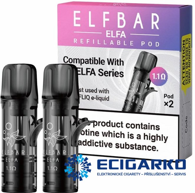 Elf Bar Elfa 2x prázdná cartridge 1,1ohm