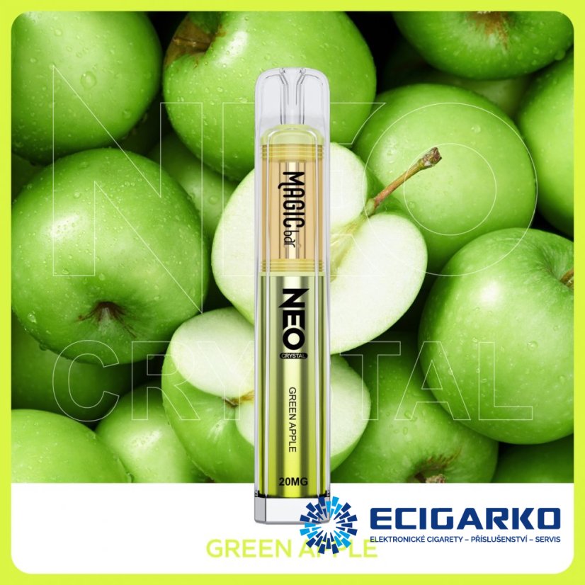 Magic Bar Neo Crystal jednorázová e-cigareta Green Apple 20mg