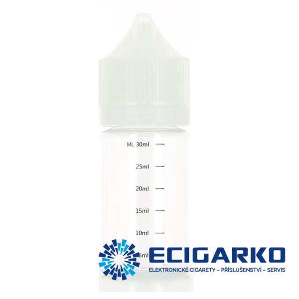 Prázdná lahvička s ryskou 30ml - Barva produktu: Čirý
