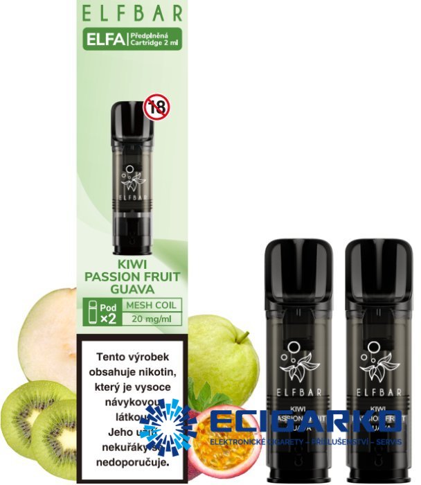 Elf Bar Elfa 2x cartridge Kiwi Passion Fruit Guava 20mg