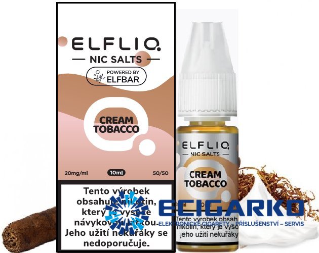 Elf Bar Elfliq SALT Cream Tobacco 10ml - Síla nikotínu: 20mg