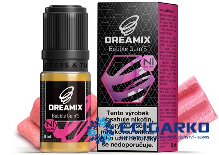 Dreamix SALT liquid 10ml Žvýkačka (Bubblegum'S) - Síla nikotínu: 20mg