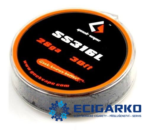 GeekVape - odporový drát SS316L (Nerez) 10m - Průměr drátu: 0,40mm 26GA GeekVape - odporový drát SS316L (Nerez) 10m - Průměr drátu: 0,40mm 26GA