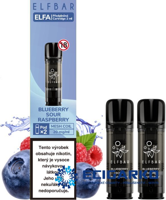 Elf Bar Elfa 2x cartridge Blueberry Sour Raspberry 20mg Elf Bar Elfa 2x cartridge Blueberry Sour Raspberry 20mg