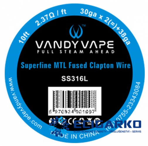 Vandy Vape Superfine MTL odporový drát SS316 3M