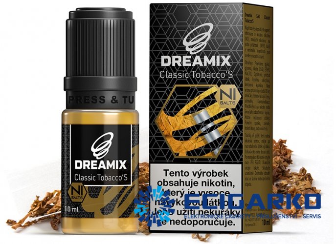 Dreamix SALT liquid 10ml Klasický tabák (Classic Tobacco'S) - Síla nikotínu: 20mg