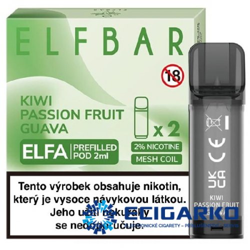 Elf Bar Elfa 2x cartridge Kiwi Passion Fruit Guava 20mg