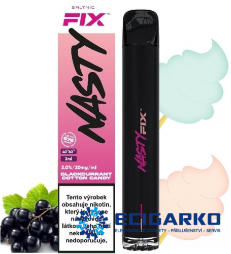 Nasty Juice Air Fix jednorázová e-cigareta Blackcurrant Cotton Candy