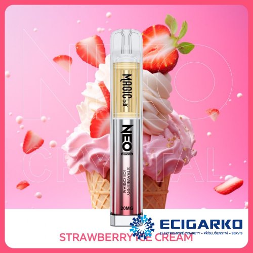 Magic Bar Neo Crystal jednorázová e-cigareta Strawberry Ice Cream 20mg