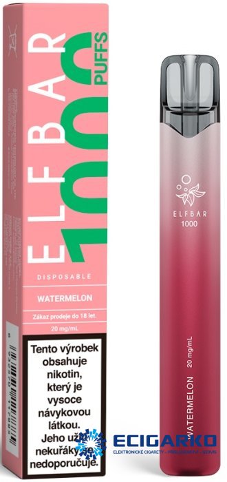 Elf Bar 1000 jednorázová e-cigareta Watermelon 20mg Elf Bar 1000 jednorázová e-cigareta Watermelon 20mg