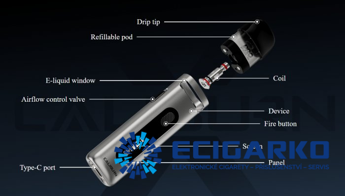 Uwell Caliburn X POD 850mAh - Barva produktu: Nerez