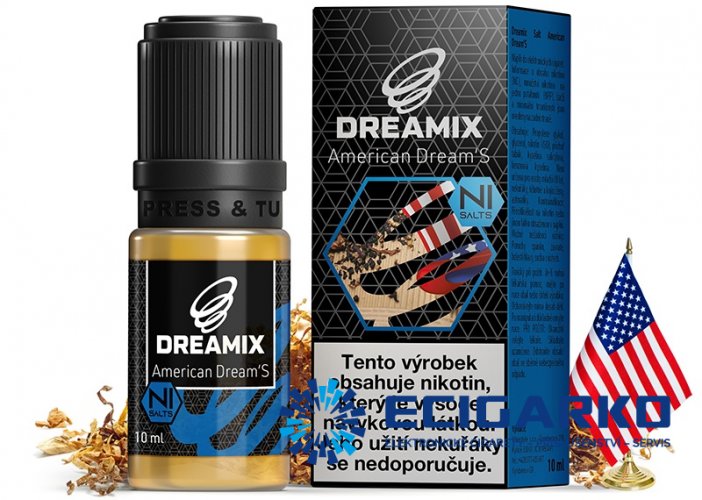 Dreamix SALT liquid 10ml Americký tabák (American Dream'S) - Síla nikotínu: 20mg