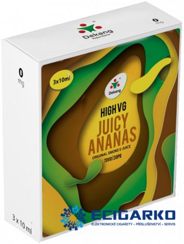 Dekang High VG 3x10ml Juicy Ananas (Šťavnatý ananas) - Síla nikotínu: 0mg