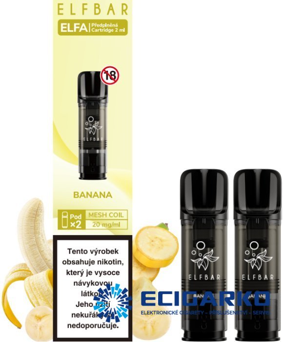 Elf Bar Elfa 2x cartridge Banana 20mg Elf Bar Elfa 2x cartridge Banana 20mg